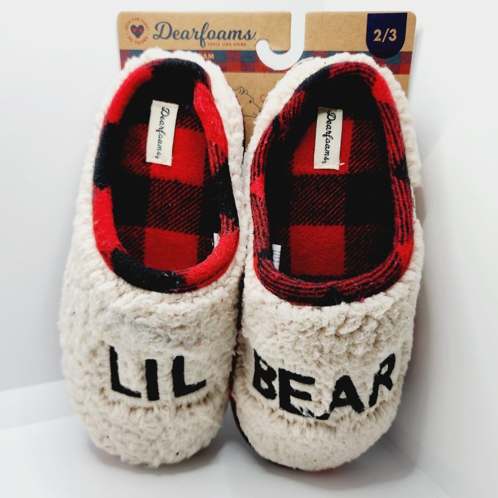 Dearfoams Womens Lil Bear Clog Slippers-NWT